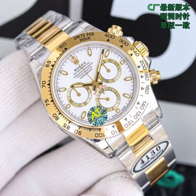 Clean Factory White Gold Daytona Rolex Replica 7750 Movement 904L Steel Sapphire Glass Watch